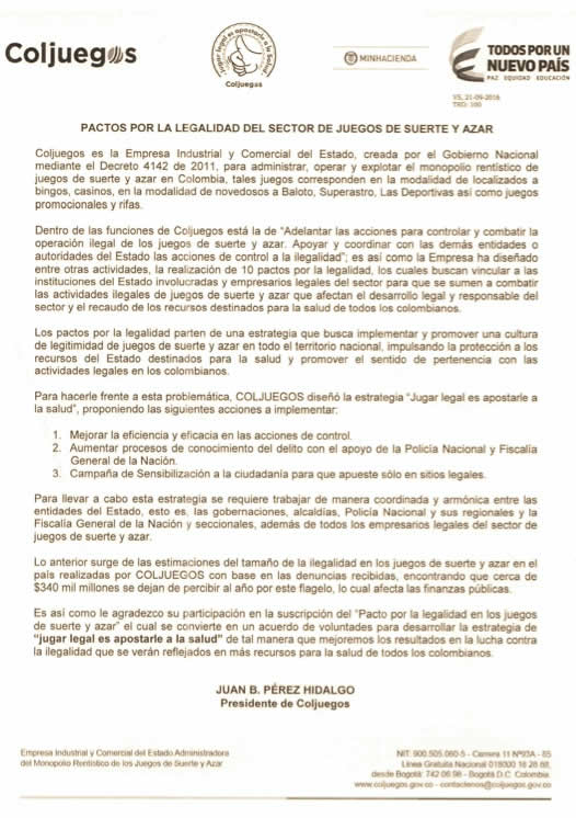 Todo listo para el segundo pacto por la legalidad