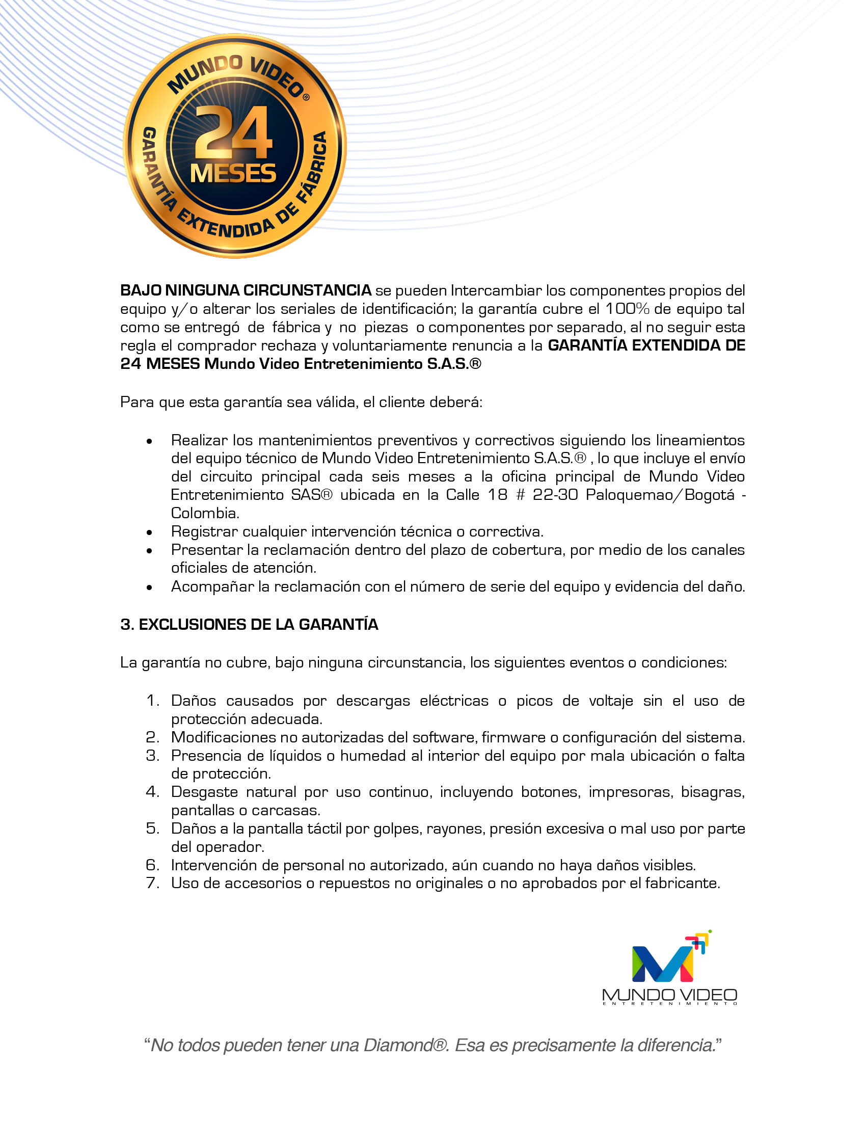 Garantia extendida Mundo Video Entretenimiento