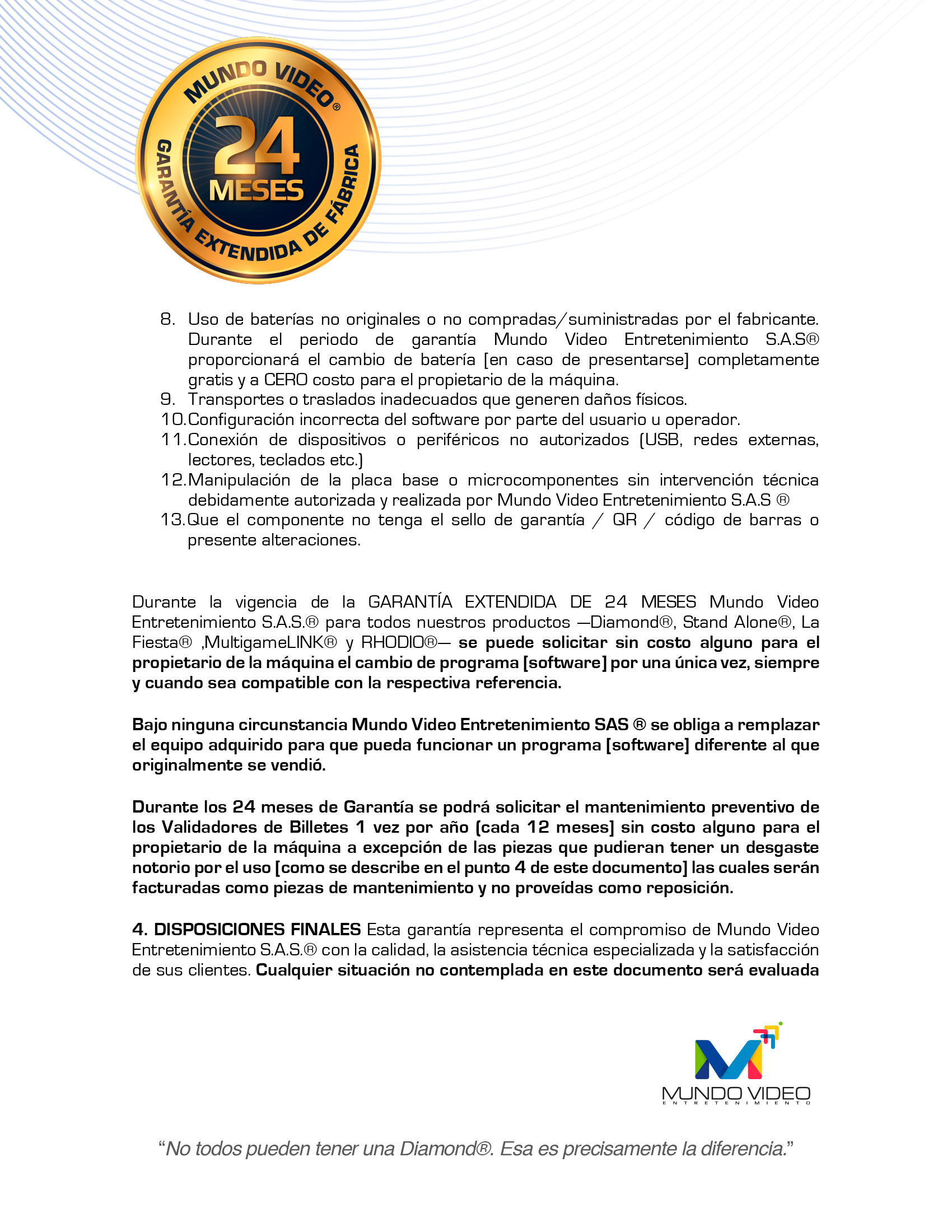 Garantia extendida Mundo Video Entretenimiento